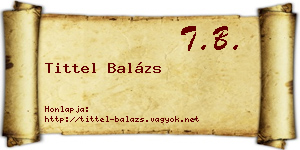 Tittel Balázs névjegykártya
